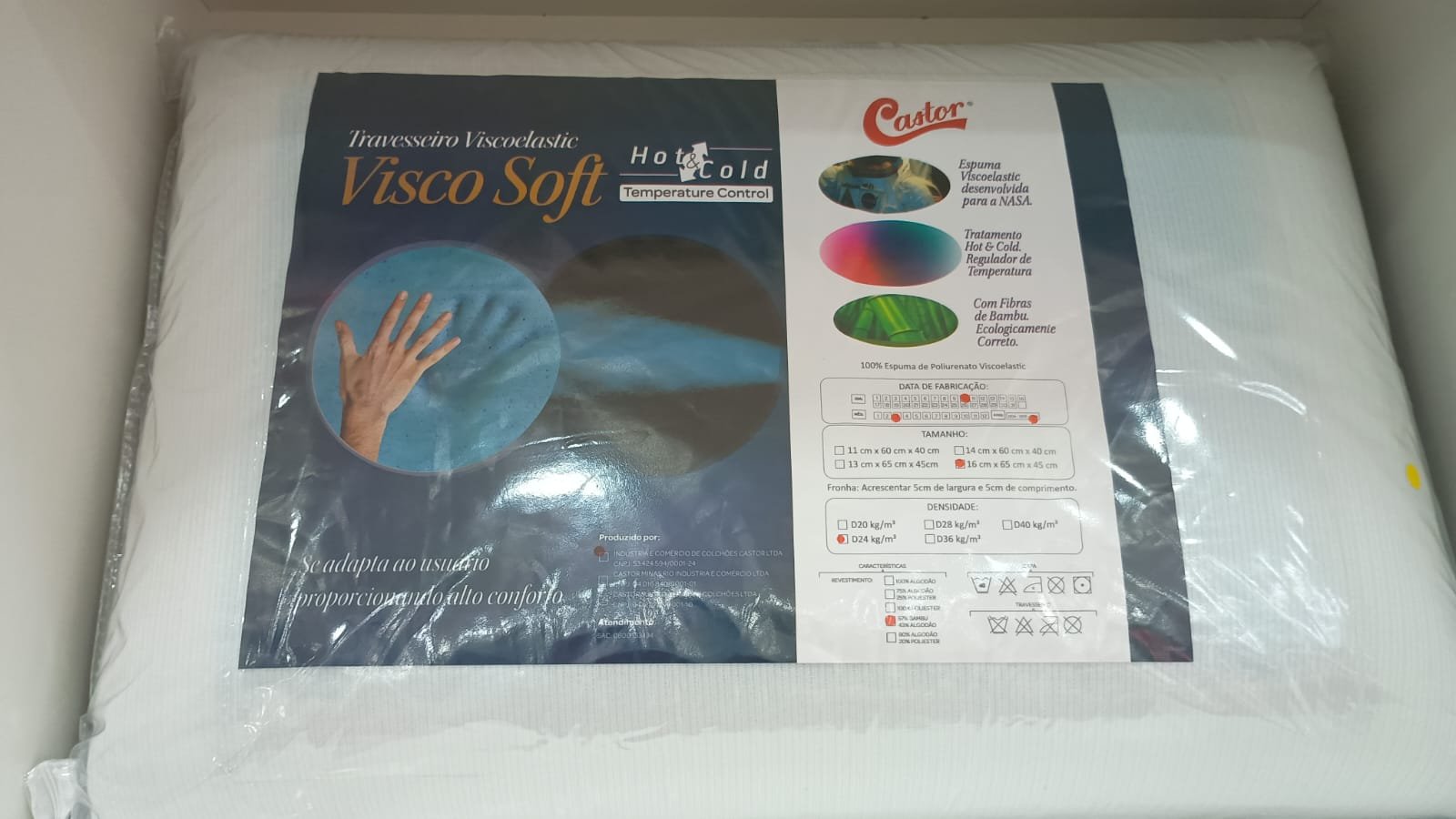 Travesseiro Castor Viscoelastic Visco Soft